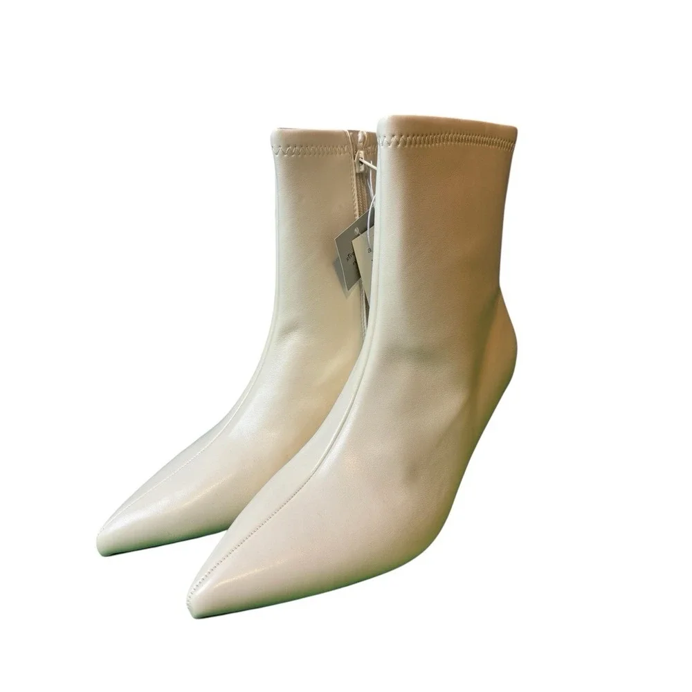 A New Day Boots Womens 8 AE829 Lonnie‎ White Stretch